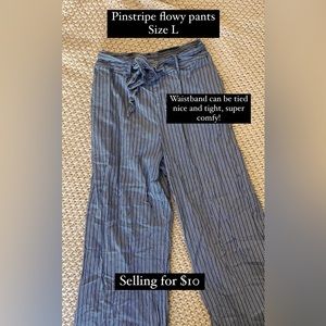 Pinstripe flowy pants